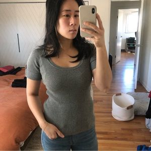 LAMB Silk/Cotton Ribbed Too XS